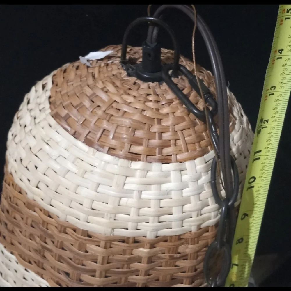 New Rattan Pendant Hanging Light by Ballard Designs  Boho Wicker Fixture